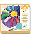 Djeco Creative Set 12 Crayons - Flower - Ergonomic Shape Draw And Color