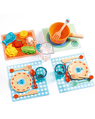 Djeco Dinner Time Set - Kittens Wooden Food
