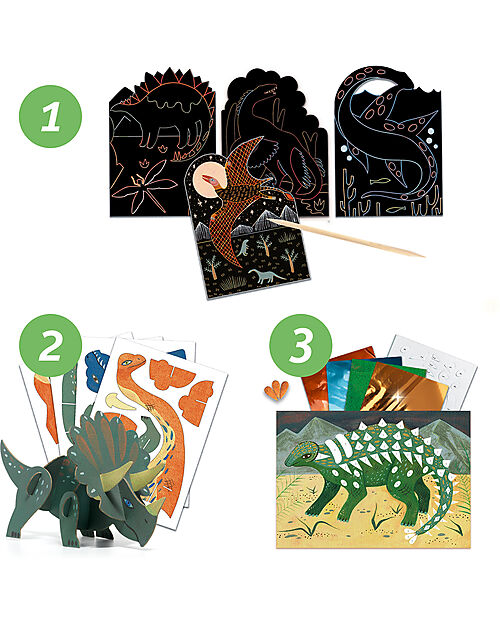 Djeco Dino Box Multiactivity Game - 6 Creative Activities and Dinosaur  Themed Projects - from 6 to 10 years unisex (bambini)