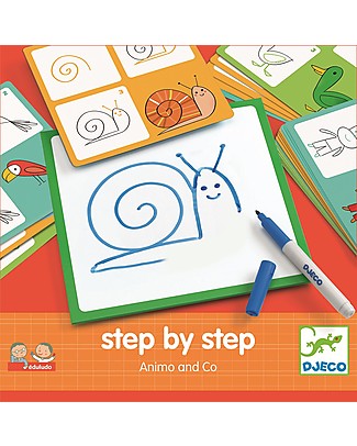 Djeco Educational Game Eduludo Step By Step Animals & co Colouring Activities