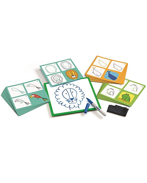 Djeco Educational Game Eduludo Step By Step Animals & co Draw And Color