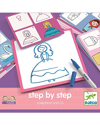 Djeco Educational Game Eduludo Step By Step, Josephine & co Colouring Activities