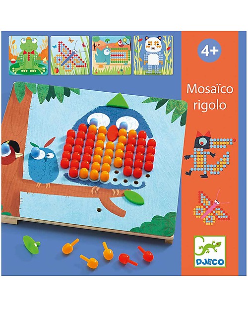 Djeco Educational Game, Mosaico Rigolo - 8 Shapes Puzzles