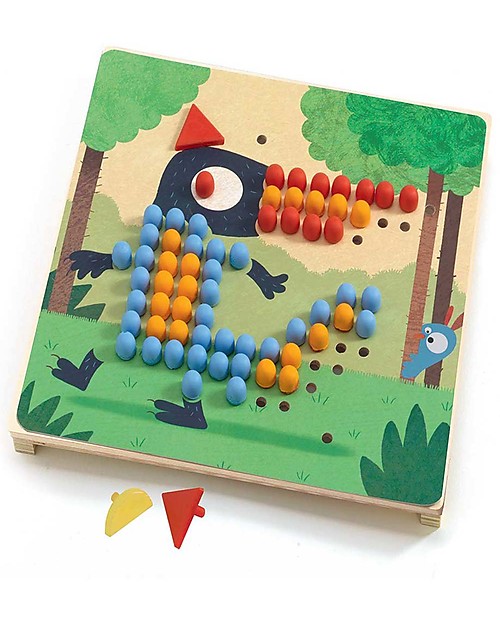 Djeco Educational Game, Mosaico Rigolo - 8 Shapes Puzzles