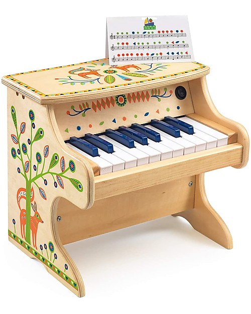 Djeco Electronic Piano with 18 Keys - Wood Musical Instruments