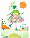 Djeco Flowers Girls Stamp Set - 14 Images and 4 Colors Stickers & Stamps Sets