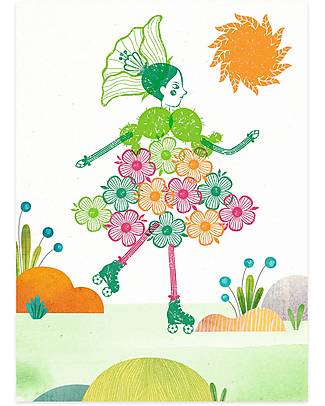 Djeco Flowers Girls Stamp Set - 14 Images and 4 Colors Stickers & Stamps Sets