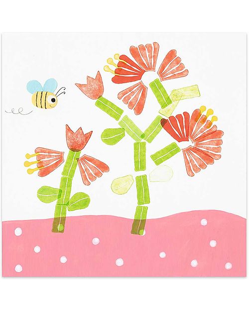 Djeco Flowers Stamp Set - 3 Inks and 7 Stamps - 3+ Stickers & Stamps Sets