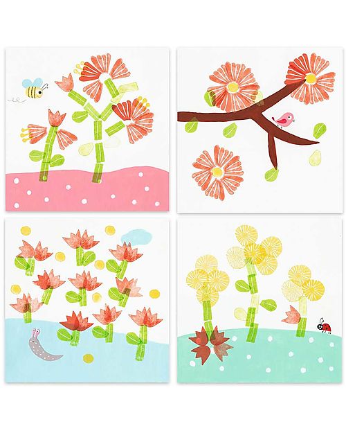 Djeco Flowers Stamp Set - 3 Inks and 7 Stamps - 3+ Stickers & Stamps Sets