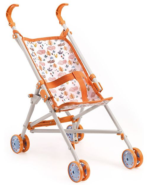 Djeco Forest Stroller for Pomea Doll - 54cm - Umbrella Closure Toy Prams