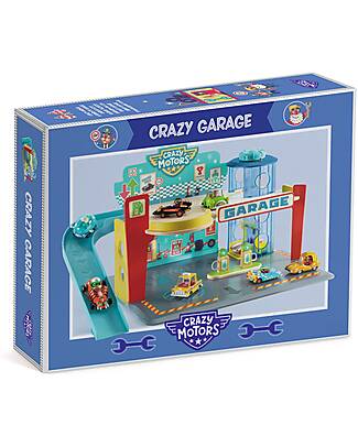Djeco Garage - Perfect for Playing with Crazy Motors Toy Cars - Wooden Wooden Toy Cars, Trains & Trucks