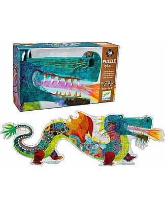 Djeco Giant Puzzle: Leon the Dragon - 58 Pieces Puzzles