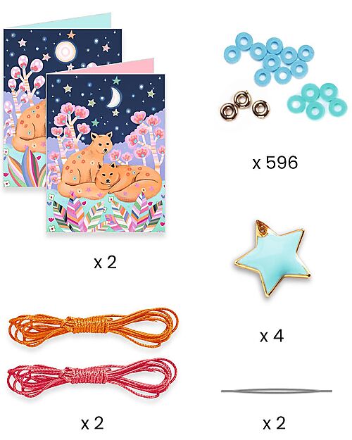 Djeco Heishi Star Box - with Charms and Beads to Create Bracelets Art & Craft Kits