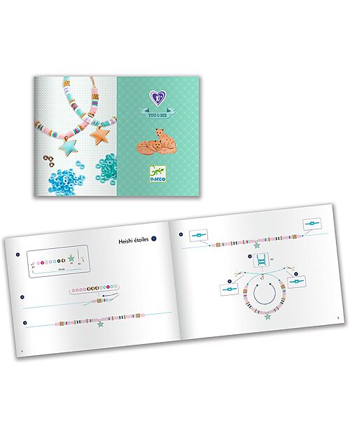 Djeco Heishi Star Box - with Charms and Beads to Create Bracelets Art & Craft Kits