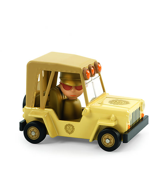 Djeco Jeep 4x4 Lion Safari - Crazy Motors - in Metal Wooden Toy Cars, Trains & Trucks