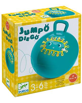 Djeco Jumpo Diego Jumping Ball - Green - Stimulates the Sense of Balance Outdoor Games and Toys_