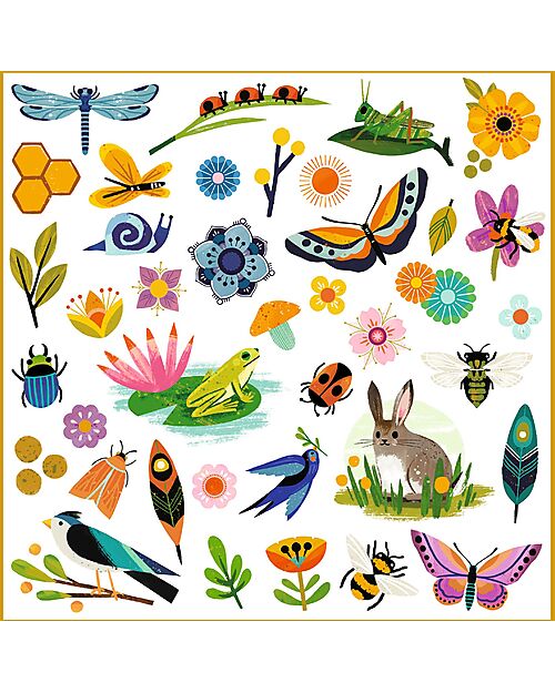 Djeco Kit of 160 Stickers - Garden Theme - from 4 to 7 years Stickers & Stamps Sets
