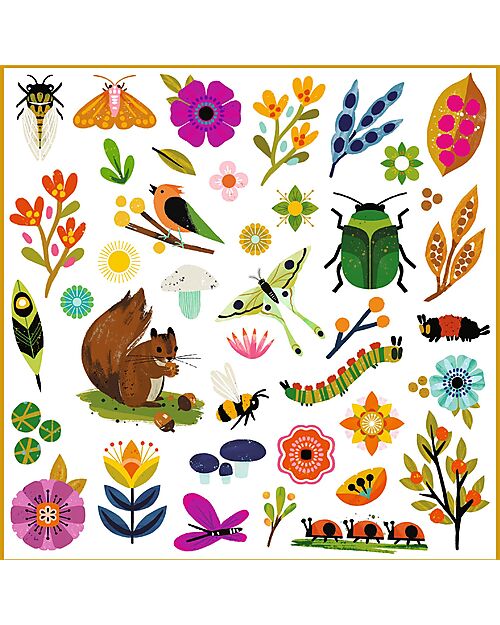 Djeco Kit of 160 Stickers - Garden Theme - from 4 to 7 years Stickers & Stamps Sets