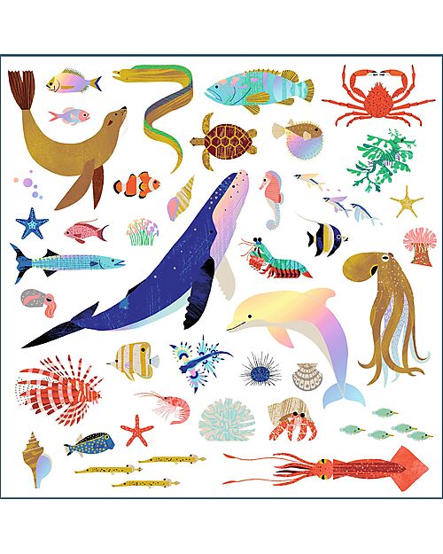 Djeco Kit of 160 Stickers - Ocean Theme - from 4 to 7 years Stickers & Stamps Sets