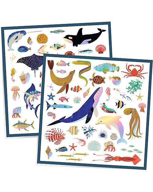 Djeco Kit of 160 Stickers - Ocean Theme - from 4 to 7 years Stickers & Stamps Sets