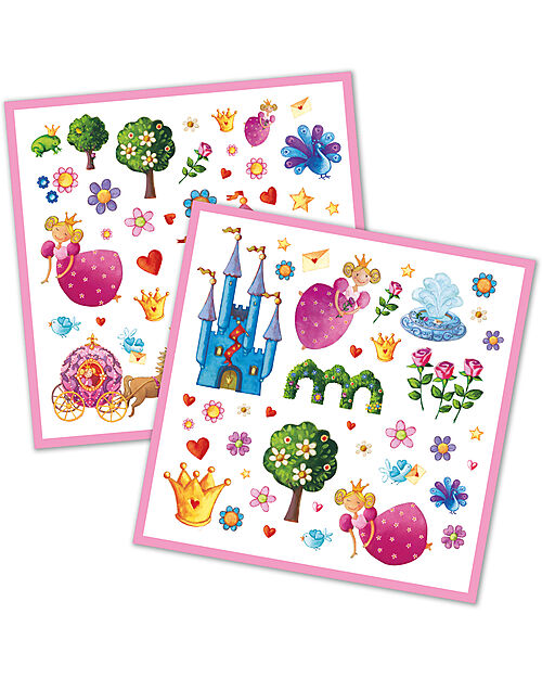 Djeco Kit of 160 Stickers - Princess Margherita theme - from 4 to 7 years Stickers & Stamps Sets