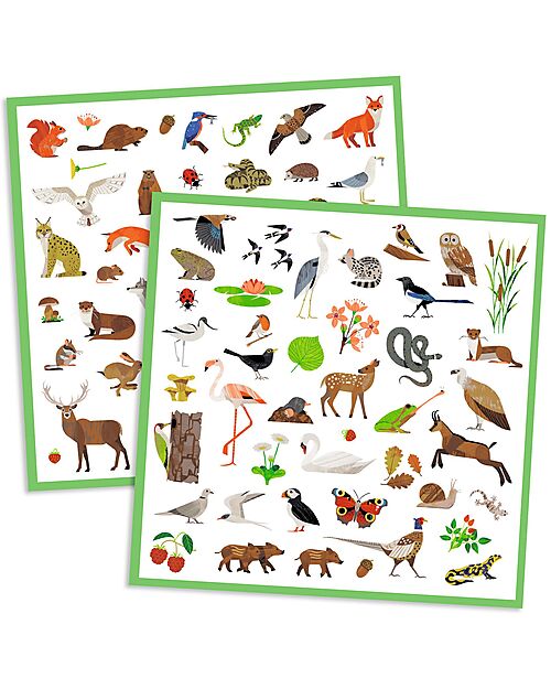 Djeco Kit of 160 Stickers - Theme Fauna - from 4 to 7 years Stickers & Stamps Sets