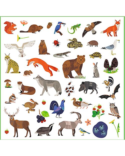 Djeco Kit of 160 Stickers - Theme Fauna - from 4 to 7 years Stickers & Stamps Sets