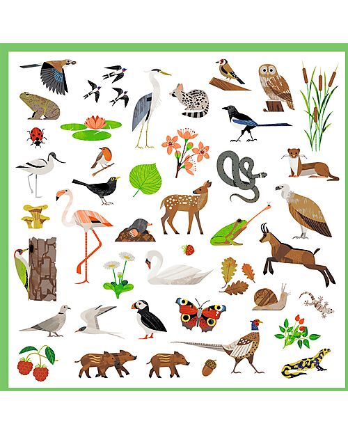 Djeco Kit of 160 Stickers - Theme Fauna - from 4 to 7 years Stickers & Stamps Sets