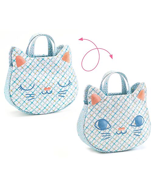 Djeco Kitty Handbag with Phone, Keys, and Watch - From 18 Months Makeup Bags and Pouches