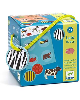 Djeco Lotto Game Bingo Feathers&Fur - Matching and Memory Game - FSC Paper Memory Games