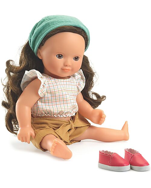 Djeco Lovely Josephine' Doll with Styleable Hair, Clothes, and Accessories - 32 cm Dolls