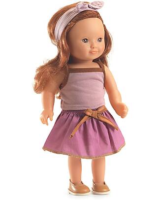 Djeco Lovely Josephine' Doll with Styleable Hair, Clothes, and Accessories - 32 cm Dolls