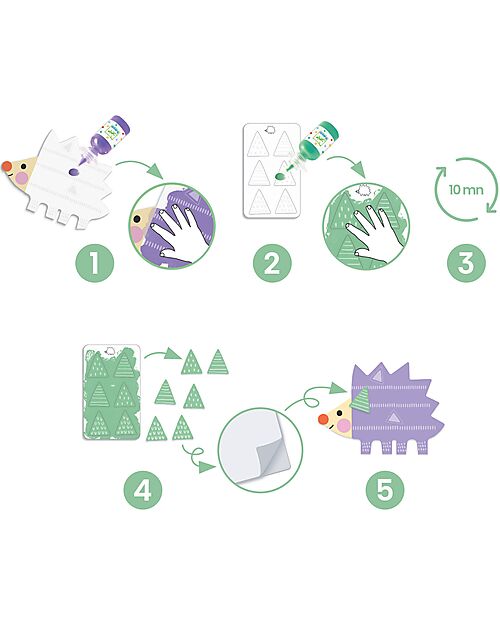 Djeco Magic Finger Painting Set – Small Shapes – Certified Paper and Cardboard – 18+ Months Creative Toys