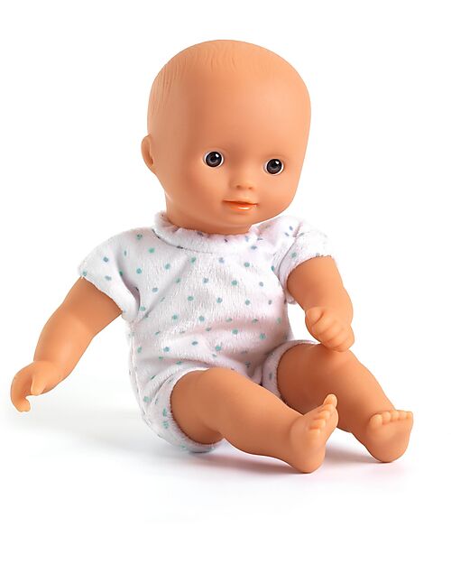 Djeco Mini Doll Sasha and Cradle - Pomea Collection - 20 cm Dolls