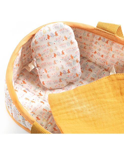 Djeco Mini Doll Sasha and Cradle - Pomea Collection - 20 cm Dolls