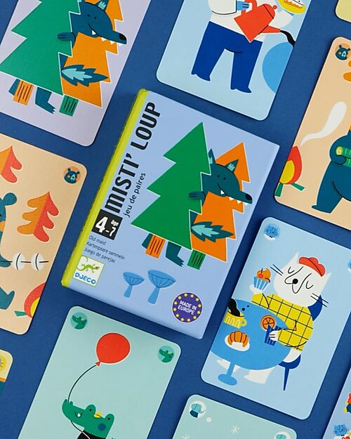 Djeco Misti'Loup Memory Game - 33 Cards - Recycled Cardboard - Ages 4+ Memory Games
