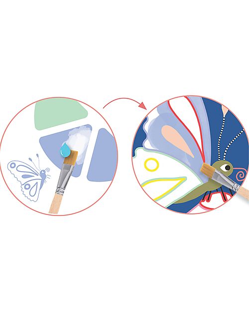 Djeco Painting Palette - Creepy Crawlies - Certified Paper and Cardboard - Ages 3–6 Draw And Color