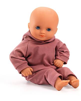 Djeco Pants and Sweatshirt for Pomea Doll - Rosewood - Easy to Wear Dolls Accessories