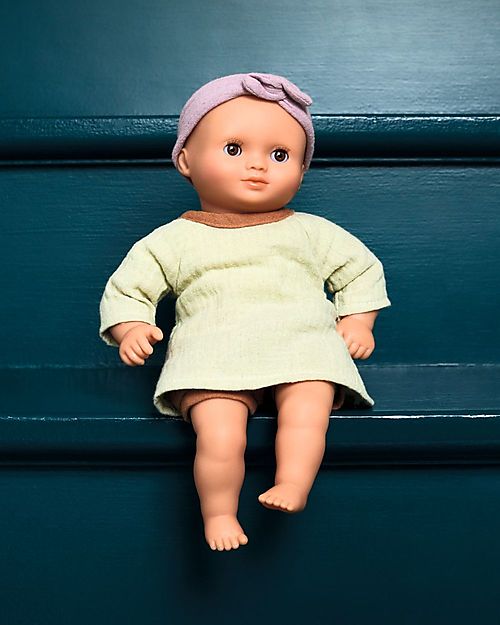 Djeco Pistache Doll - 32cm - with Realistic Clothes - Pomea Collection Dolls