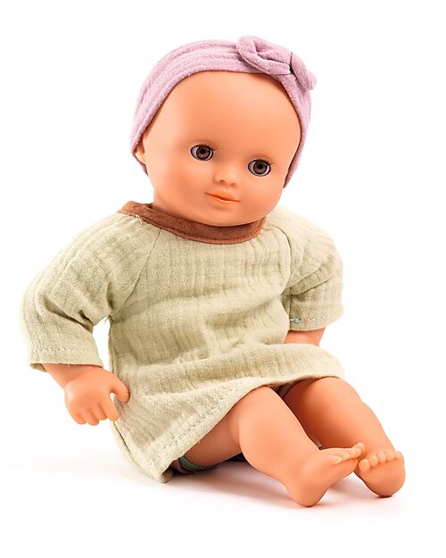 Djeco Pistache Doll - 32cm - with Realistic Clothes - Pomea Collection Dolls