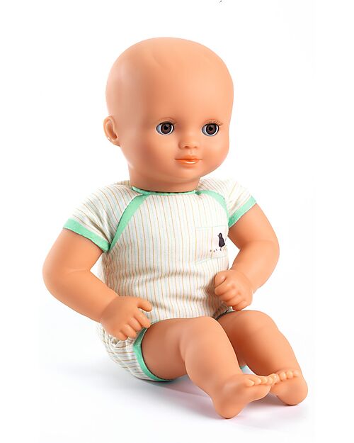 Djeco Pistache Doll - 32cm - with Realistic Clothes - Pomea Collection Dolls