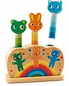 Djeco Pop up Toy Pipop Pidoo - Push the Animal Down for Bouncing Wooden Animals