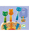 Djeco Pop up Toy Pipop Pidoo - Push the Animal Down for Bouncing Wooden Animals