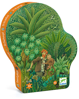 Djeco Puzzle in the Jungle - 54 pieces - Lovely Shaped Box Montessori Toys