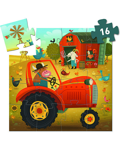 Djeco Puzzle -The tractor - 16 pieces Puzzles