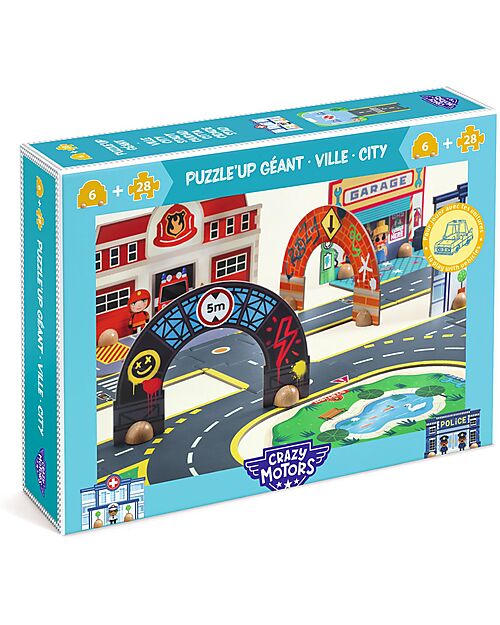 Djeco Puzzl'Up City - Floor Puzzle - 33 Pieces - Ages 3+ Playmats