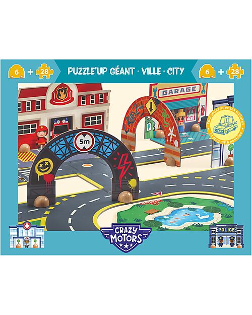 Djeco Puzzl'Up City - Floor Puzzle - 33 Pieces - Ages 3+ Playmats