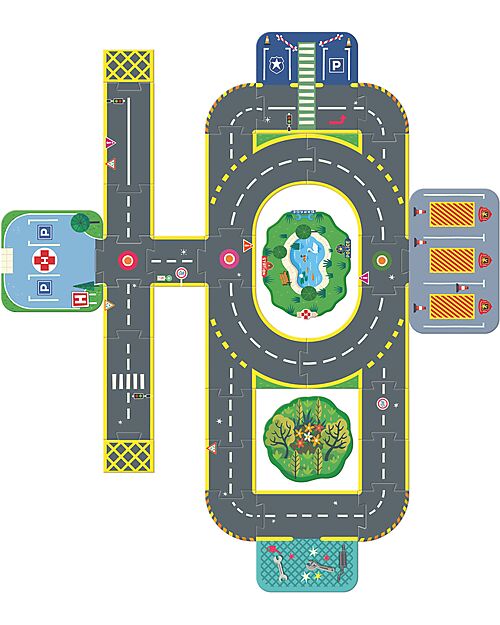 Djeco Puzzl'Up City - Floor Puzzle - 33 Pieces - Ages 3+ Playmats