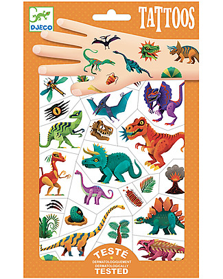 Djeco Removable Tattoos for Children - Dino Club - Dermatologically Tested Children's Tattoos