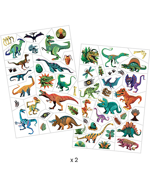 Djeco Removable Tattoos for Children - Dino Club - Dermatologically Tested Children's Tattoos